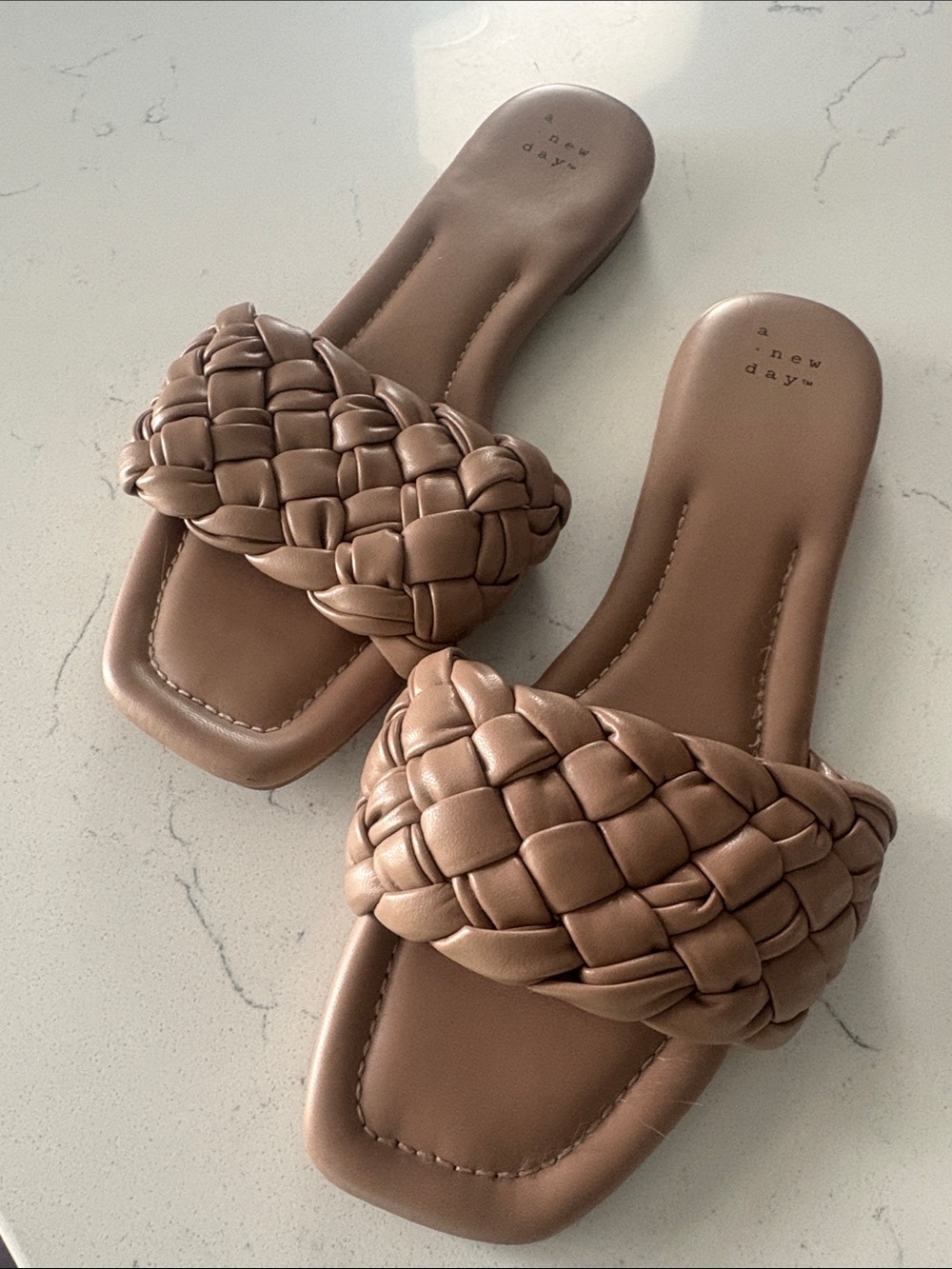 a new day Braided Slide Sandals in Brown